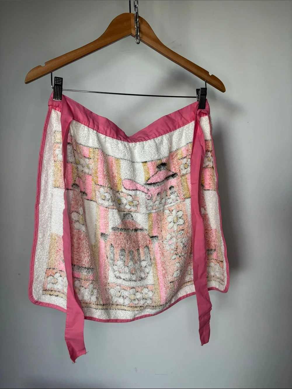 MCM Terry Cloth Half Apron - 1960s 1970s - Mid Century Kitchen - Made In USA